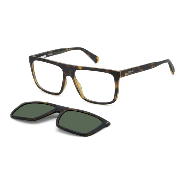 Armação de Óculos Clip On Polaroid Pld 6230/Cs N9P Marrom Havana