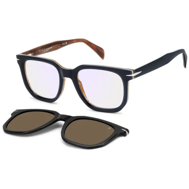 Armação de Óculos David Beckham DB 7143/C 38I - Azul Horn 51 -