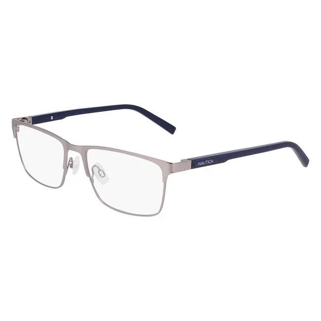 NEW Nautica N7301 030 Satin Gunmetal & top Blue Eyeglasses 57mm with Nautica Case